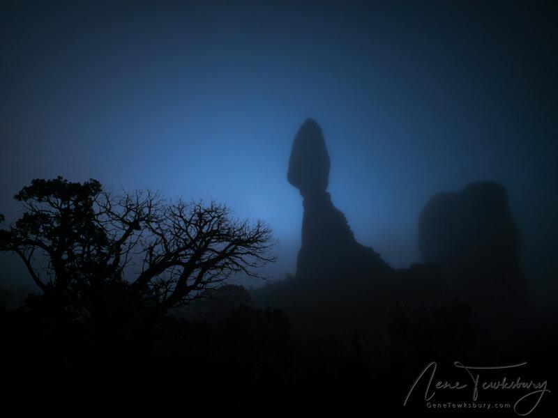 Balanced Rock in the Fog